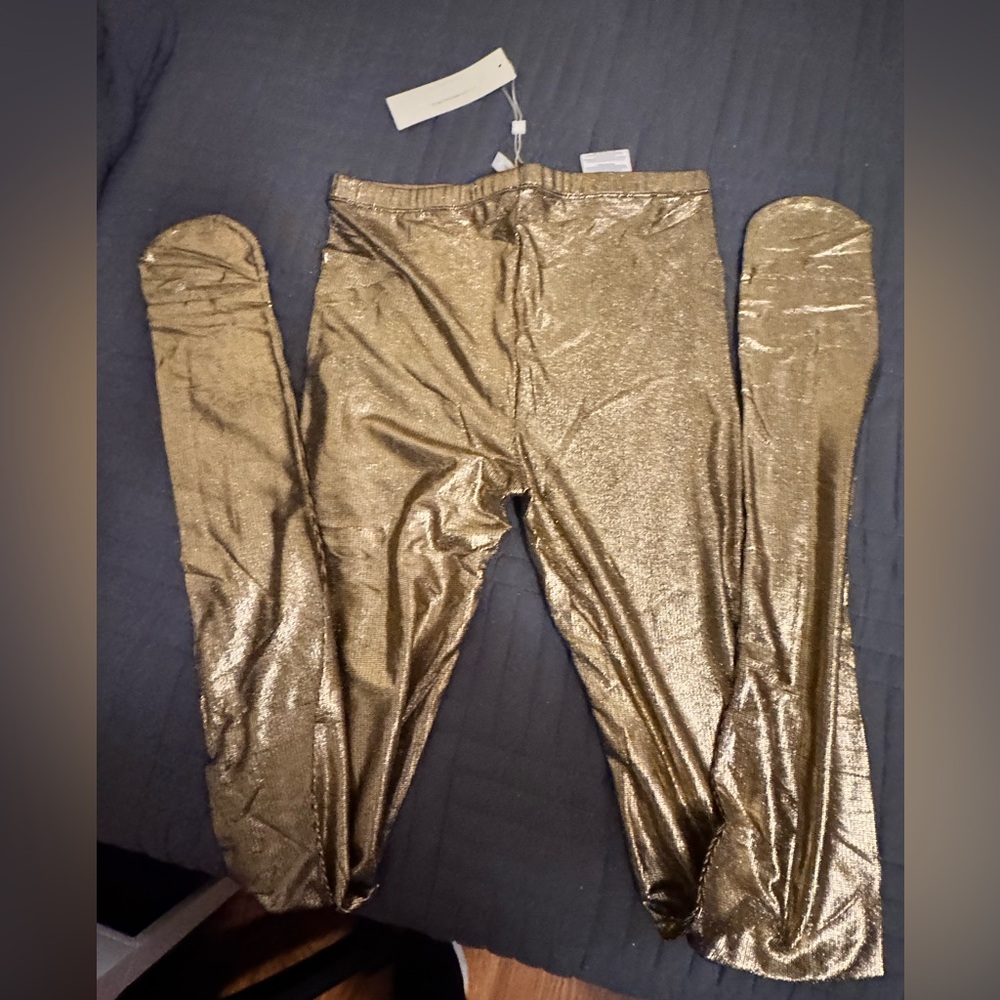 BCBGMaxAzria Metallic Gold Foil Printed Thighs Size S New